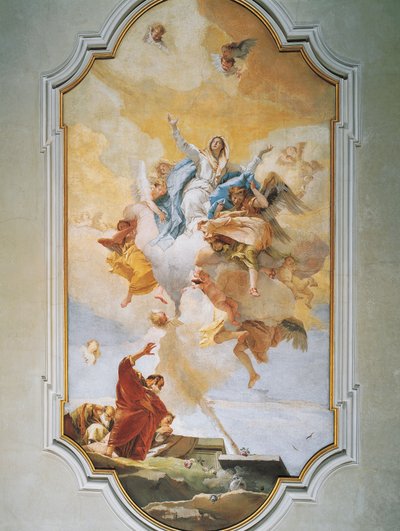Assumption, kirjoittanut Giovanni Battista Tiepolo (1696-1770), fresko, Puhtauden oratorio, Udine tekijältä Giovanni Battista Tiepolo