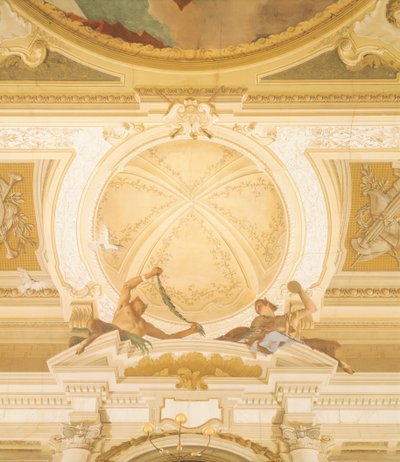 Yksityiskohta freskoista juhlasalin katossa, Villa Pisani, Stra, Venetsia, Giambattista Tiepolo (1696-1770) tekijältä Giovanni Battista Tiepolo