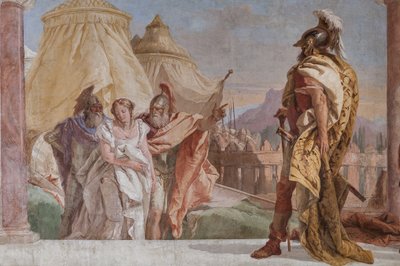 Eurybates ja Talthybius johtavat Briseisin Agamemnoniin (yksityiskohta) tekijältä Giovanni Battista Tiepolo