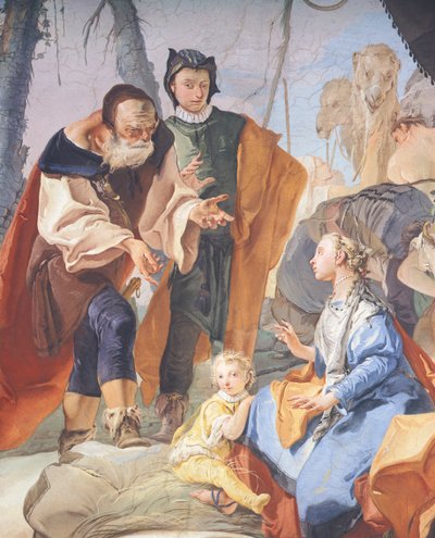 Giambattista Tiepolon (1696-1770) freskot Udinen arkkipiispan palatsin galleriassa, yksityiskohta tekijältä Giovanni Battista Tiepolo