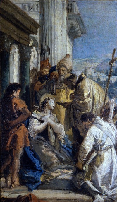 Giovanbattista Tiepolo: Pyhän Lucian ehtoollinen. Linnan museo. Milano tekijältä Giovanni Battista Tiepolo