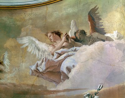 Glory of Angels, kirjoittanut Giovanni Battista Tiepolo (1696-1770), fresko, yksityiskohta, Puhtauden oratorio, Udine tekijältä Giovanni Battista Tiepolo