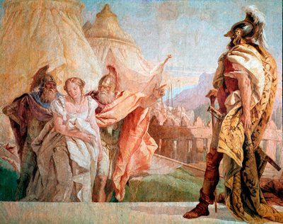 Homeroksen Ilias: "" Thaltybius et Eryrates emmeni kiroaa nuorta Agamemnonia""" Giambattista Tiepolon fresko (1696-1770) tekijältä Giovanni Battista Tiepolo