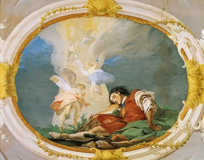 Jaakob unessa, kirjoittanut Giovanni Battista Tiepolo (1696-1770), fresko, patriarkaalinen palatsi, vierassali, Udine tekijältä Giovanni Battista Tiepolo