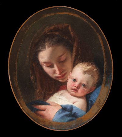 Madonna ja lapsi, noin 1730-45 (öljy kankaalle). tekijältä Giovanni Battista (1696-1770) Tiepolo
