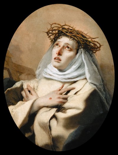 Pyhä Katariina Siena (1347-1380) - Barokki: Pyhä Katariina Siena, Tiepolo, Giambattista (1696-1770) tekijältä Giovanni Battista Tiepolo
