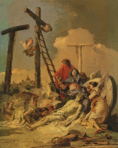 The Deposition (öljy kankaalle) tekijältä Giovanni Battista Tiepolo