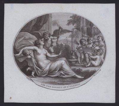 Lippu italialaiselle viulistille, säveltäjälle ja ooppera-impressaariolle Felice de Giardinille tekijältä Giovanni Battista (after) Cipriani