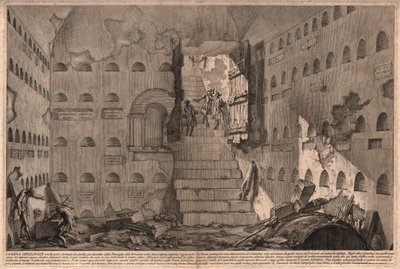 Näkymä muinaisesta hautakammiosta vuonna 1736 lähellä Roomaa, Italiaa (kaiverrus) tekijältä Giovanni Battista (after) Piranesi