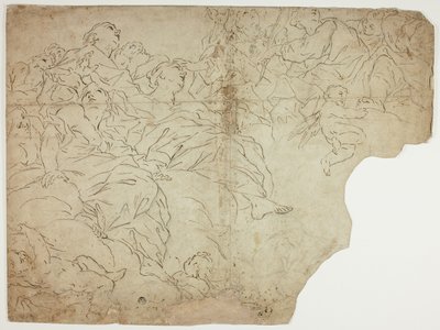 Pyhimykset eli Allegoriset hahmot ja Putti pilvillä (Pyhimykset tai Allegoriset hahmot ja Putti pilvillä) tekijältä Giovanni Battista Beinaschi