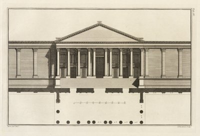 Temppelin tuomioistuimen suuren sisäänkäynnin pylväs, 1753 tekijältä Giovanni Battista Borra