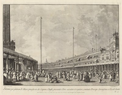 Corpus Christi -päivän kulkue Piazza San Marcolla, 17631766. tekijältä Giovanni Battista Brostoloni