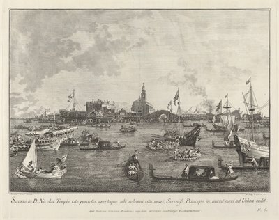 Doge Bucintorossa lähtemässä San Nicolò di Lidosta, 17631766. tekijältä Giovanni Battista Brostoloni