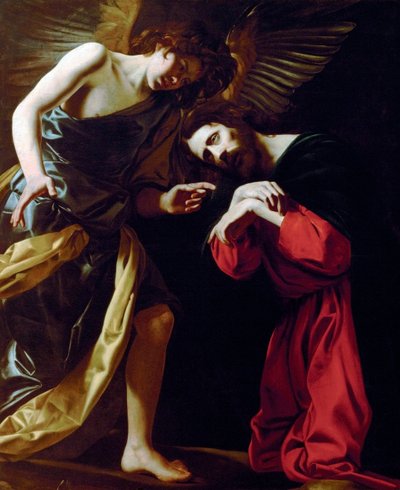 ""Kristus Öljymäellä"" (Kristus Öljymäellä) Giovanni Battista Caracciolo (1578-1635) maalaus noin 1615 - Öljy kankaalle Koko 148x124 cm Art History Museum, Wien tekijältä Giovanni Battista Caracciolo