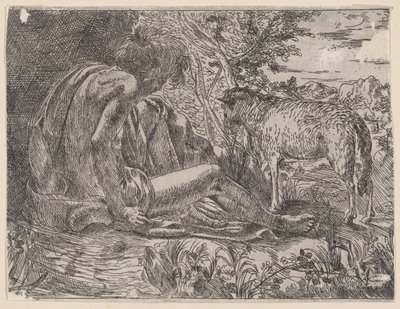 Pyhä Johannes Kastaja karitsan kanssa, 1600-35. tekijältä Giovanni Battista Caracciolo