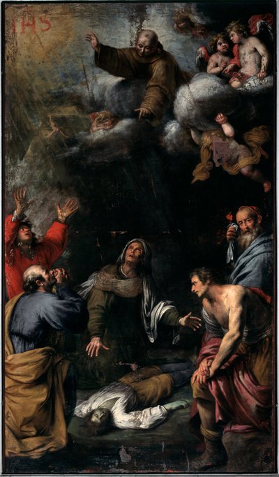 Pyhän Bernardinon Sienan ihme (öljy kankaalle tekijältä Giovanni Battista Carlone