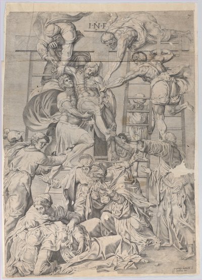 Laskeutuminen ristiltä, 1550-1600. tekijältä Giovanni Battista Cavalieri
