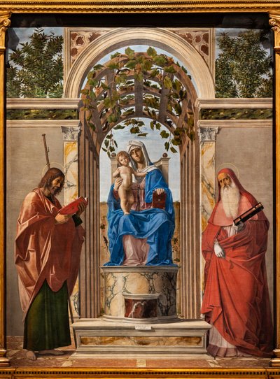 Madonna valtaistuimelle Jeesus-lapsen kanssa pyhien Jaakobin ja Hieromuksen välillä, tekijältä Giovanni Battista Cima da Conegliano