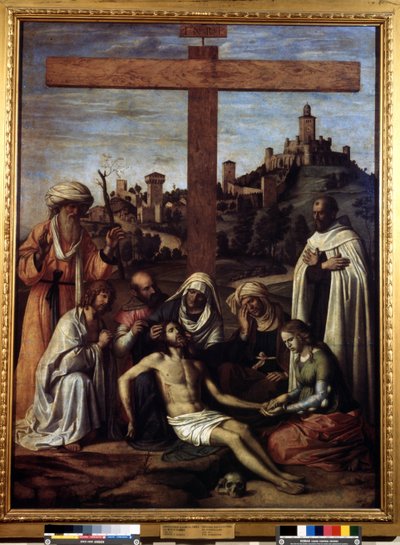 ""Lakkaus"" Kirjoitus ""INRI"" ristissä. Giovanni Battista Cima da Coneglianon (noin 1459-1517) maalaus 1500-luku Koko 199x148 cm Pushkin-museo, Moskova tekijältä Giovanni Battista Cima da Conegliano