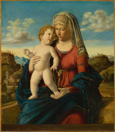 Madonna ja lapsi maisemassa, n.1496-1499. tekijältä Giovanni Battista Cima da Conegliano