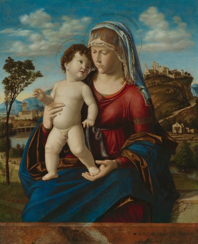 Madonna ja lapsi maisemassa, n.1496-99. tekijältä Giovanni Battista Cima da Conegliano