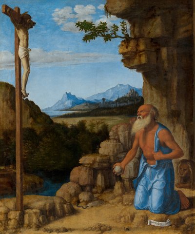 Pyhä Hieronymus erämaassa, n. 15001505. tekijältä Giovanni Battista Cima da Conegliano