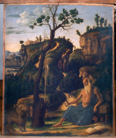 Pyhä Hieronymus erämaassa, 1493-1494 tekijältä Giovanni Battista Cima da Conegliano