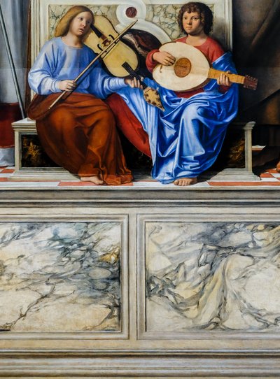 Neitsyt ja lapsi ja pyhimykset tekijältä Giovanni Battista Cima da Conegliano