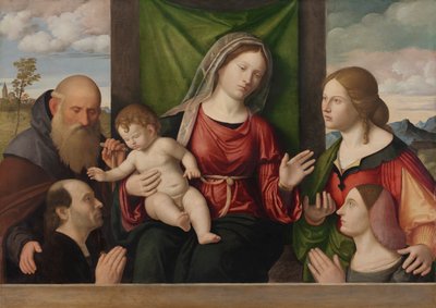 Neitsyt ja lapsi pyhien ja lahjoittajien kanssa, n. 1515. tekijältä Giovanni Battista Cima da Conegliano