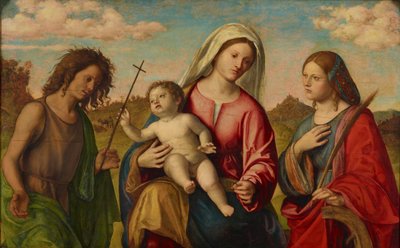 Neitsyt ja lapsi sekä Pyhä Katariina ja Johannes Kastaja, n. 1515. tekijältä Giovanni Battista Cima da Conegliano