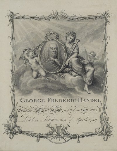 Yrjö Frideric Händel, kaivertaja Francesco Bartolozzi (1727-1815), noin 1790. tekijältä Giovanni Battista Cipriani