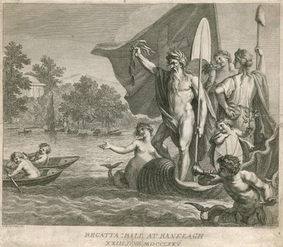 Regatta Ball Ranelagh Gardensissa, Millbankissa, Lontoossa, 23. kesäkuuta 1775 tekijältä Giovanni Battista Cipriani