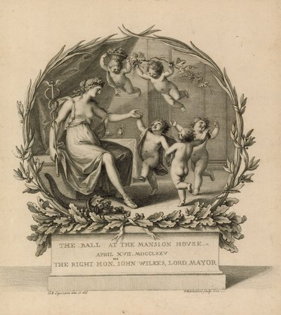 Lippu The Balliin Mansion Housessa, Lontoossa, 17. huhtikuuta 1775 tekijältä Giovanni Battista Cipriani