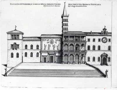 Vanhan Vatikaanin basilikan siunausloggia tekijältä Giovanni Battista Falda