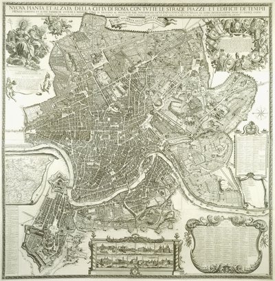 Rooman kaupunkisuunnitelma, 1730 tekijältä Giovanni Battista Falda