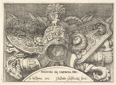 Levy 3: Roomalaisten käsivarsien pokaalit koristeista ikkunoiden yläpuolella ..., 1656 toisessa kerroksessa. tekijältä Giovanni Battista Galestruzzi