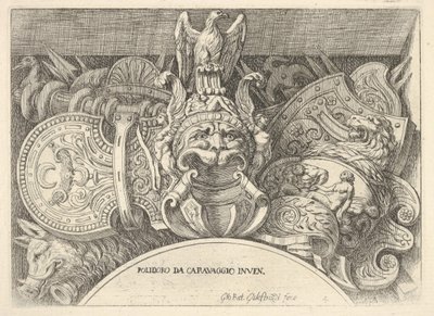 Levy 4: Roomalaisten käsivarsien pokaalit koristeista toisen kerroksen ikkunoiden yläpuolella ..., 1656-58. tekijältä Giovanni Battista Galestruzzi