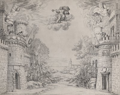 Kohtaus Triompho della Pietasta, 1640-69. tekijältä Giovanni Battista Galestruzzi