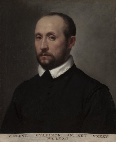 Vincenzo Guarignonin muotokuva, noin 1572 (öljy kankaalle). tekijältä Giovanni Battista Moroni