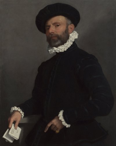Muotokuva miehestä, jolla on kirje LAvvocato, c. 1570 tekijältä Giovanni Battista Moroni