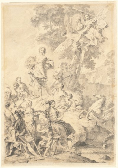 Apollo, Muses ja Mars: Tasson ylistykseksi tekijältä Giovanni Battista Piazzetta