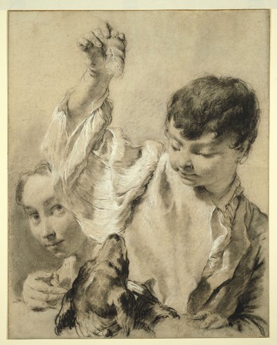 Giacomo ruokkii koiraa tekijältä Giovanni Battista Piazzetta