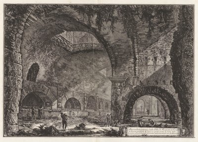 Toinen näkymä Maecenasin huvilasta Tivolissa, Vedute di Romasta (näkymät Roomaan) tekijältä Giovanni-Battista Piranesi