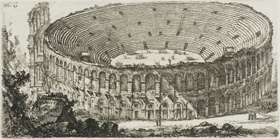 Veronan amfiteatteri, levy 25 joistakin näkymistä Riemukaarille ja muille monumenteille tekijältä Giovanni Battista Piranesi