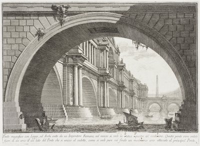 Loggioiden kattama silta ja kaaria tekijältä Giovanni Battista Piranesi