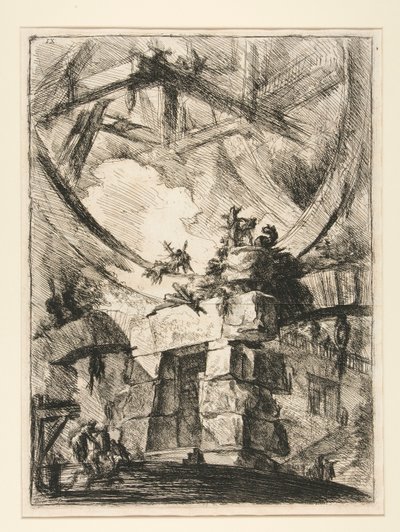 Carceri, IX: Jättiläinen pyörä tekijältä Giovanni Battista Piranesi