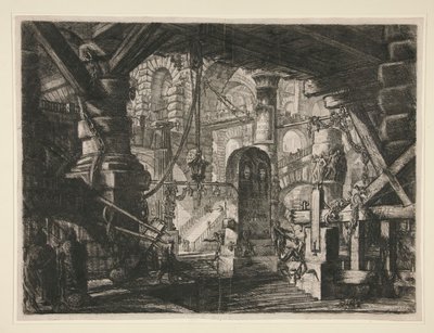 Carceri, XVI: Laituri ketjuineen tekijältä Giovanni-Battista Piranesi
