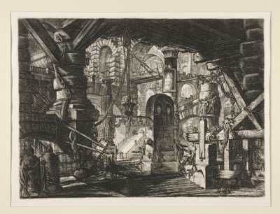 Carceri, XVI: Ketjuilla varustettu laituri tekijältä Giovanni Battista Piranesi