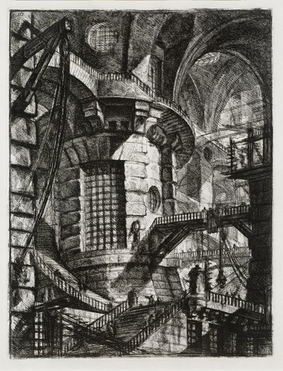 Kuvitellut vankilat: Lieriömäinen torni tekijältä Giovanni Battista Piranesi