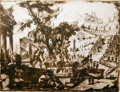 Fantastical Gardens (kynä ja muste paperille) tekijältä Giovanni Battista Piranesi